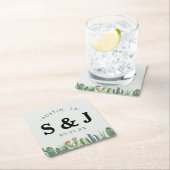 Cactus Waterverf Sage Garden Desert Green Wedding Kartonnen Onderzetters (Insitu)