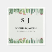 Cactus Waterverf Sage Garden Desert Wedding Servet (Voorkant)