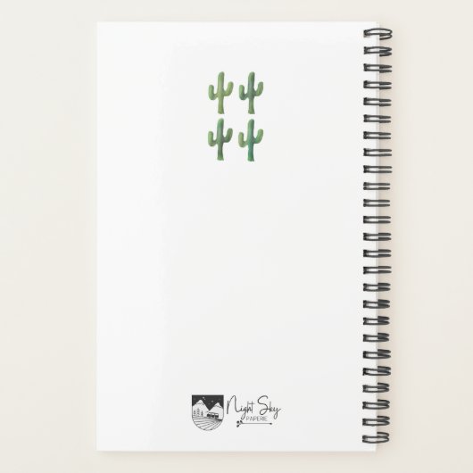 Cactus Waterverf Spiraalplanner 5.5 x 8.5 Planner (Achterkant)
