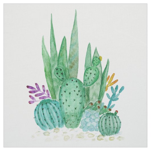 Cactus, waterverf stof (Swatch)