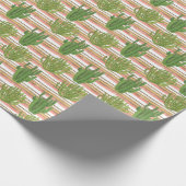 Cactus waterverf, streep achtergrond, naadloos dee cadeaupapier (Hoek)