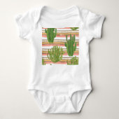 Cactus waterverf, streep achtergrond, naadloos dee romper (Voorkant)