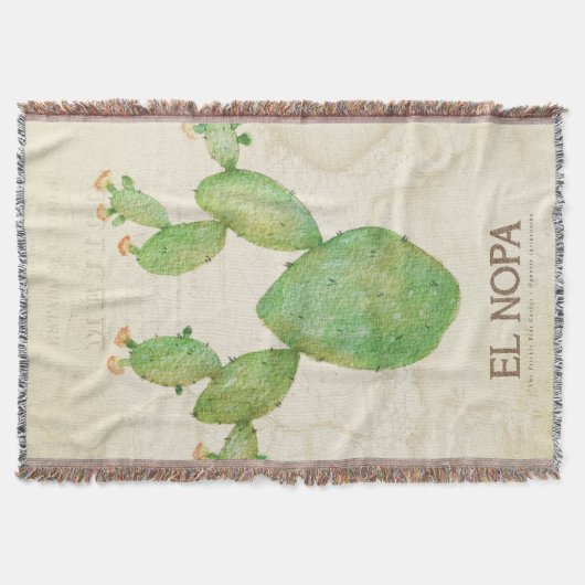 Cactus Waterverf Throw Blanket Deken (Voorkant)