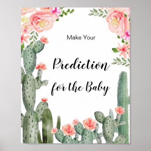 Cactus Waterverf voorspellingen voor baby Poster (Voorkant)
