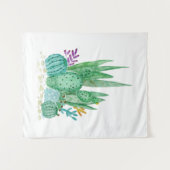 Cactus, waterverf wandkleed (Voorkant (horizontaal))