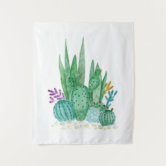 Cactus, waterverf wandkleed (Voorkant)