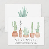 Cactus Waterverf We verhuisden de aankondiging (Voorkant / Achterkant)