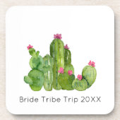 Cactus-waterverftekening Zuidwestelijke woestijn A Bier Onderzetter (Voorkant)