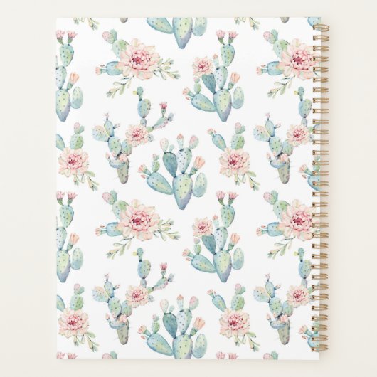 Cactus Waterverven Homeschool Docent Student Planner (Achterkant)