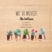 Cactus We hebben de nieuwe mededeling 'Thuisbewegi Acryl Uitnodigingen (Voorkant)