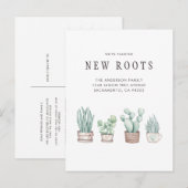 Cactus we hebben nieuwe wortels gepland aankondigingskaart (Voorkant / Achterkant)