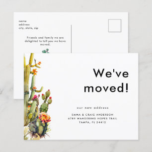 Cactus We zijn verhuisd Briefkaart
