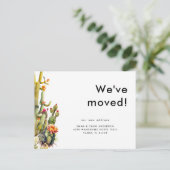 Cactus We zijn verhuisd Briefkaart (Staand voorkant)