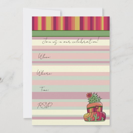 Cactus Wedding Cake "Save the Date" Kaart (Achterkant)