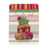 Cactus Wedding Cake "Save the Date" Magneet (Verticaal)