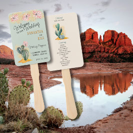 Cactus Wedding Fan Programma Handwaaier