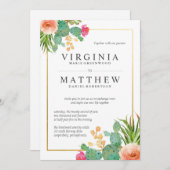 Cactus Wedding Invitations Kaart (Voorkant / Achterkant)
