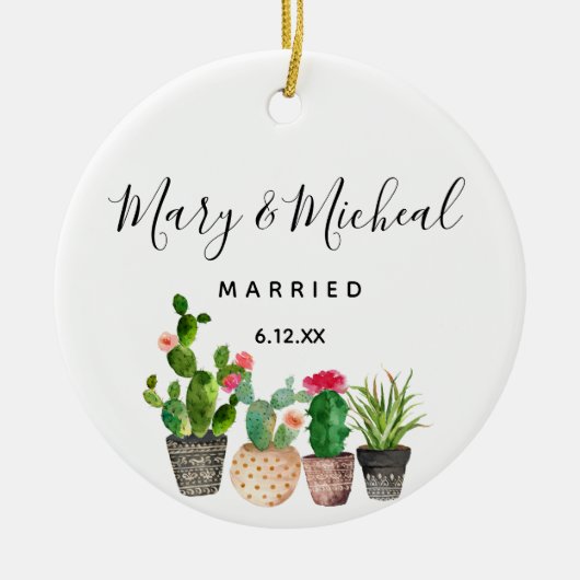Cactus Wedding Ornament Gift (Voorkant)