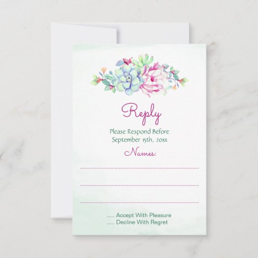 Cactus Wedding Reply Kaarten RSVP Kaartje (Voorkant)