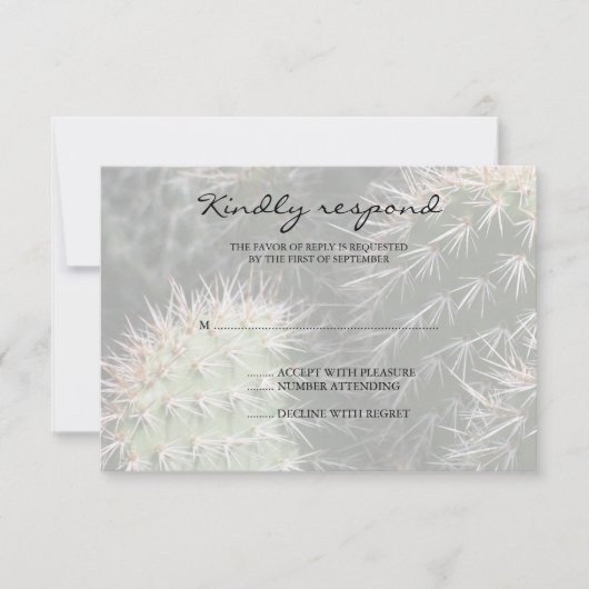 Cactus Wedding Response Card RSVP Kaartje (Voorkant)