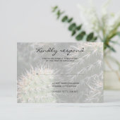 Cactus Wedding Response Card RSVP Kaartje (Staand voorkant)