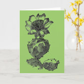 Cactus Wenskaart Kaart (Gele Bloem)