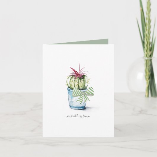 Cactus Wenskaart voor Lover Birthday Feestdagen Kaart (Voorkant)