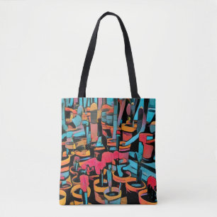 Cactus wereld gestileerd overal print Canvas tas