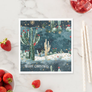 Cactus Western Cowboy Cowgirl Kerstmis Servet