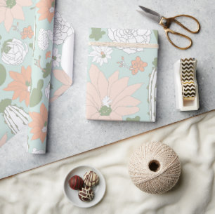 Cactus Whimsical Floral Pattern Cadeaupapier