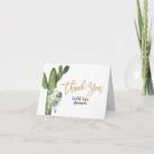 Cactus White Floral Vrijgezellenfeest Dank je wel Bedankkaart (Voorkant)