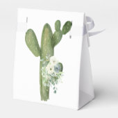 Cactus White Flowers Pampas Grass Party Bedankdoosjes (Achterkant)