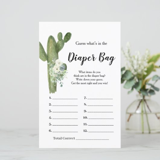 Cactus White Flowers Taco bout Love Diaper tas (Staand voorkant)