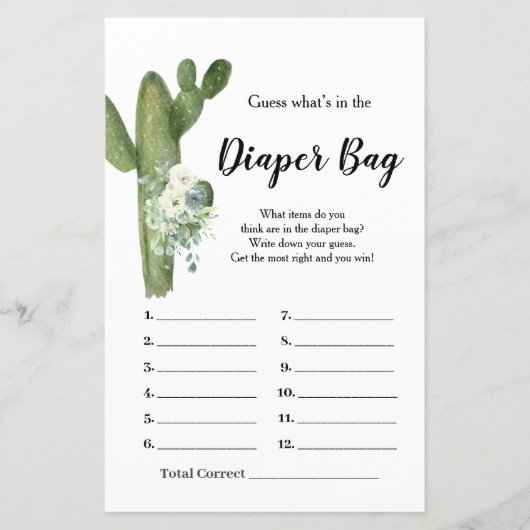 Cactus White Flowers Taco bout Love Diaper tas (Voorkant)