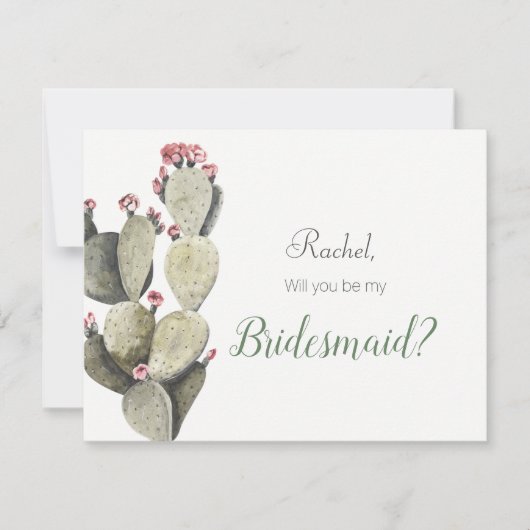 Cactus wil je mijn bruidsmeisje Kaart zijn (Voorkant)