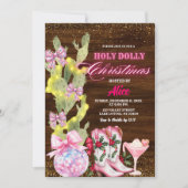 Cactus Wild West Roze Meisje Kerstfeest Kaart (Voorkant)