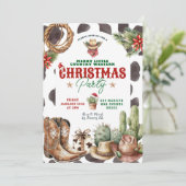 Cactus Wild West Western Kerstfeest Kaart (Staand voorkant)