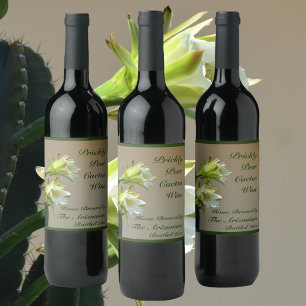 Cactus Wine Prickly Pear Flowers Wine Label Wijn Etiket