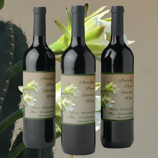 Cactus Wine Prickly Pear Flowers Wine Label Wijn Etiket