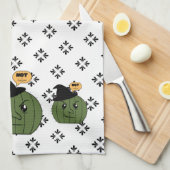 Cactus Witch - Niet een knuffelaar - Halloween Theedoek (Quarter Fold)