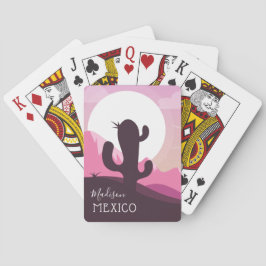 Cactus Woestijn aangepaste naam & tekst speelkaart Pokerkaarten