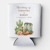 Cactus Woestijn Arizona Cacti Cowboy Bruiloft Blikjeskoeler (Voorkant)