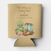 Cactus Woestijn Arizona Cacti Cowboy Bruiloft Blikjeskoeler (Voorkant)