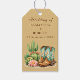 Cactus Woestijn Arizona Cacti Cowboy Bruiloft  Cadeaulabel