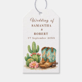 Cactus Woestijn Arizona Cacti Cowboy Bruiloft  Cadeaulabel