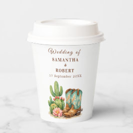 Cactus Woestijn Arizona Cacti Cowboy Bruiloft  Papieren Bekers