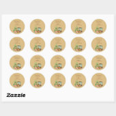 Cactus Woestijn Arizona Cacti Cowboy Bruiloft Ronde Sticker (Vel)