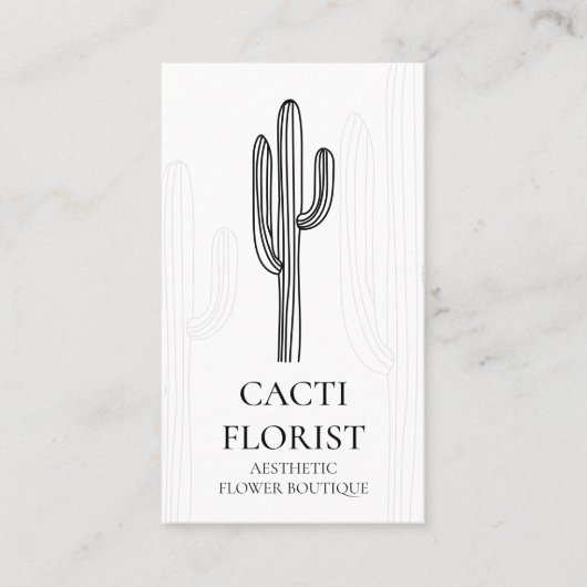 Cactus Woestijn Bloem Abstracte Verticale Cactusse Visitekaartje (Voorkant)