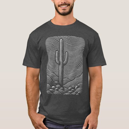 Cactus Woestijn Design T-shirt (Voorkant)