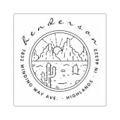 Cactus Woestijn Landschap Rustic Retouradres Rubberstempel (Afrduk)